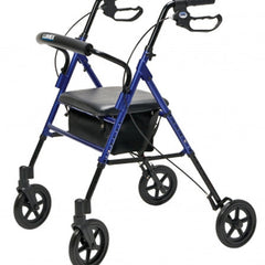 Lumex Rollator For Seniors and Elders, Wheel size 8 inch With Height to be adjusted from 19.5" to 22.5", Weight Capacity 300lbs,Blue Color, Foldable , RJ4718B