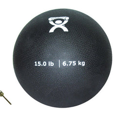 Black 15 lb CanDo weighted exercise ball, 9 inch