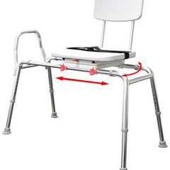 Snap-n-save Sliding Transfer Bench Swivel Seat/back