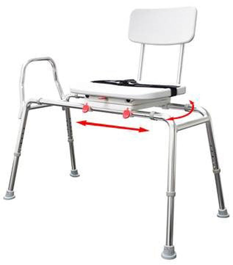 Snap-n-save Sliding Transfer Bench Swivel Seat/back