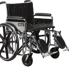 Drive Medical Bariatric Wheelchair with Padded armrests and Elevating Leg rest ,8" front Wheels ,450 lbs Weight Capacity ,22" (W) x 18" (W) ,10959C-ELR