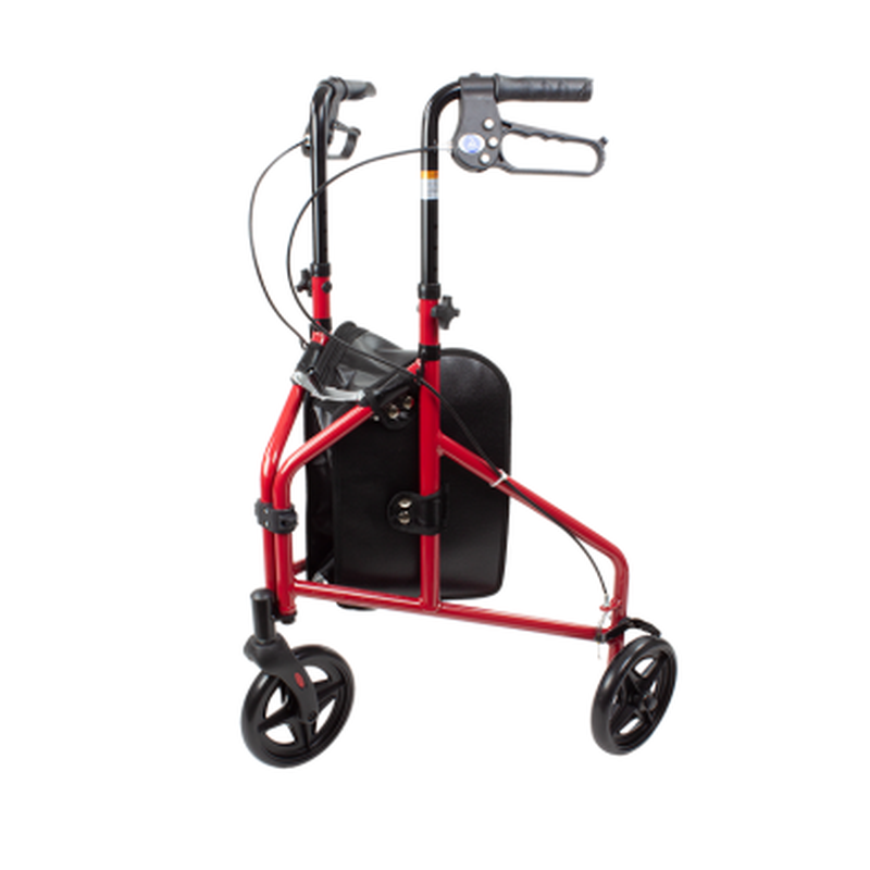 Dynarex DynaGo Zoom 3-Wheel Rollator Walker | Lightweight Aluminum Rollator with Storage Pouch