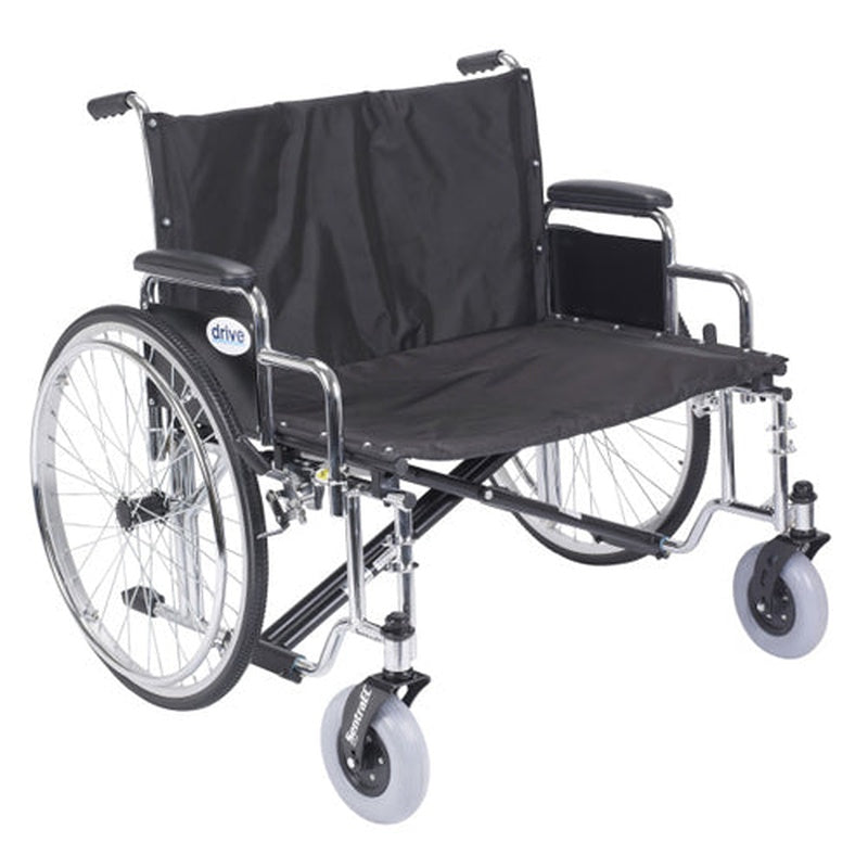 Drive Medical Sentra Heavy Duty Wheelchair with Extra large, padded armrests ,8 inch front Wheels ,700 lbs Weight Capacity