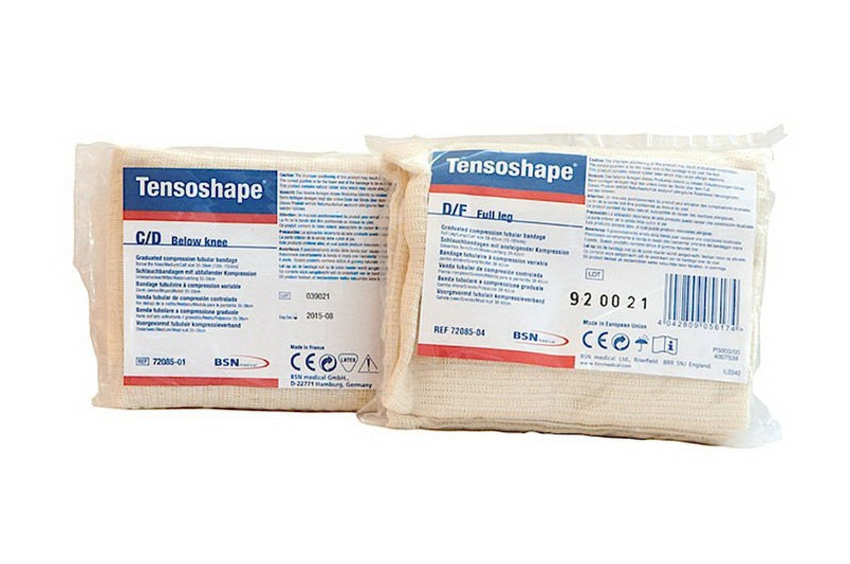 Elastic Tubular Support Bandage Tensoshape 12 1/2 Inch X 14 Foot Below Knee Pull On Tan NonSterile Small Size B / C Standard Compression