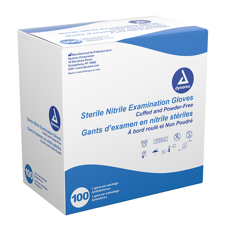 dynarex sterile nitrile exam gloves powder free