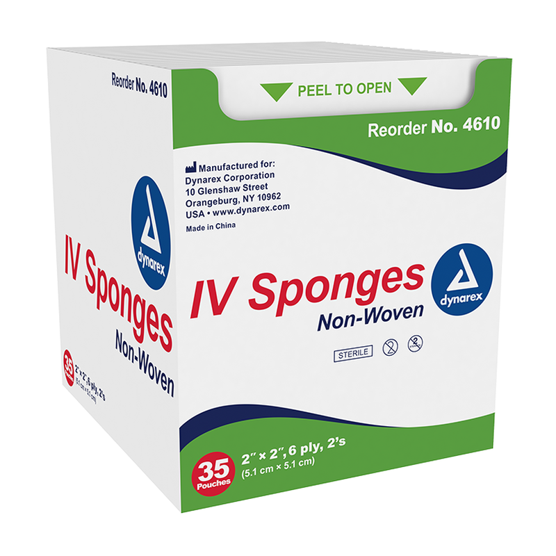 dynarex iv sponge pack type 35 case per box