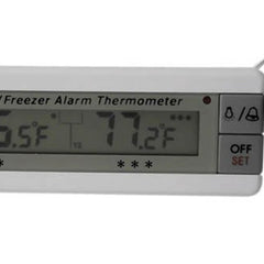 Digital Refrigerator / Freezer Thermometer with Alarm Cardinal Health Fahrenheit / Celsius 40° to +158°F ( 40° to +70°C) 2 Bottle Probes Flip out Stand / Wall Mount Battery Operated