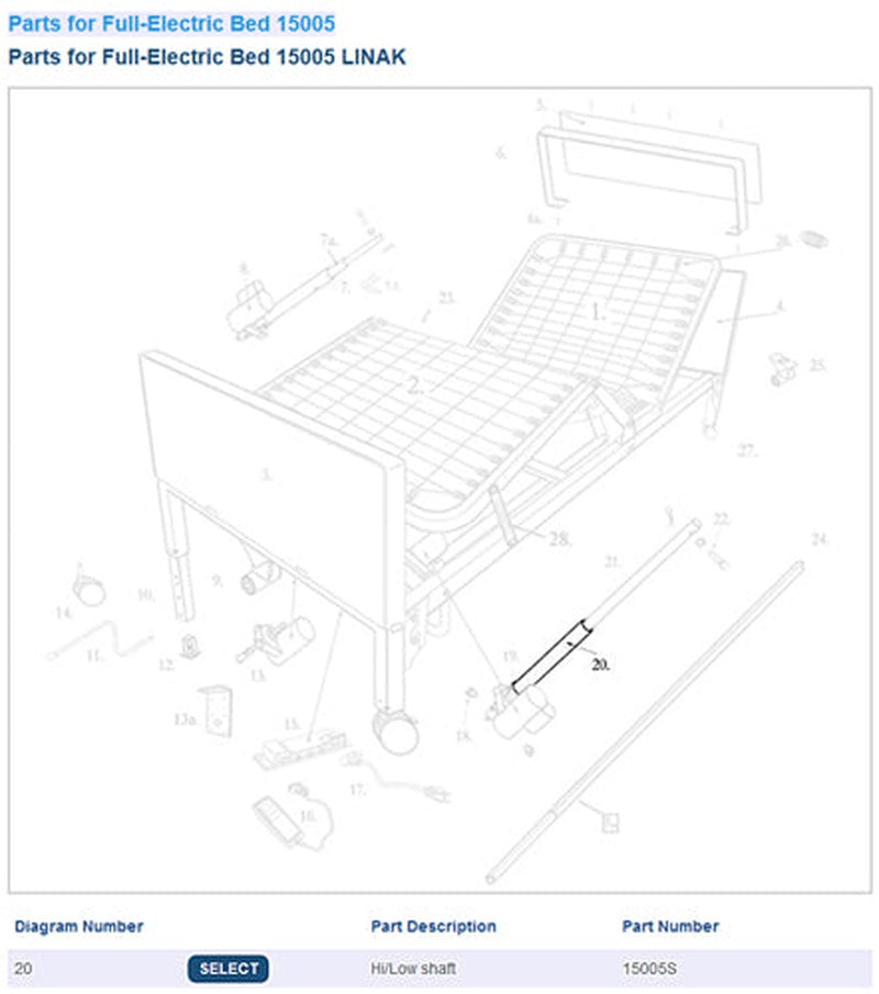 Drive Medical Hi/low Shaft Only Drive For Semi/full/bariatric Beds