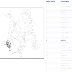 Drive Medical Front/rear Wheel Assembly For Drive R728 Rollators