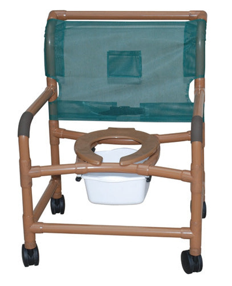 Shower Chair X-wide Pvc Deluxe Wood-tone