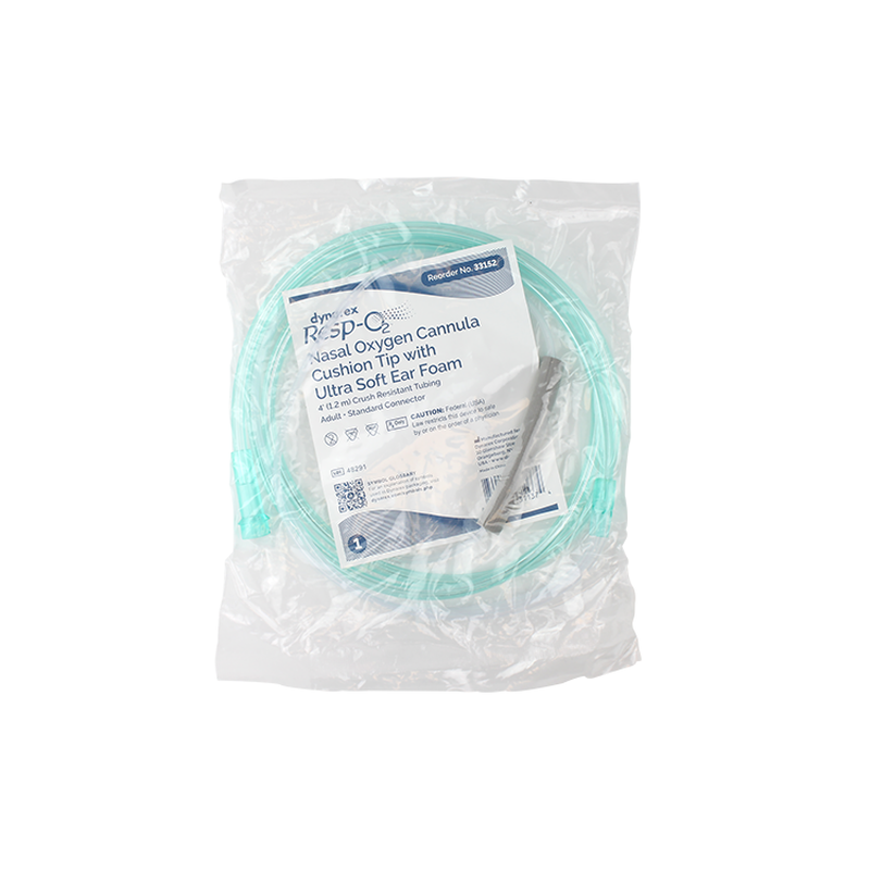 Dynarex Nasal Oxygen Cannulas - Ultra Soft Ear Foam & Cushion Tip for Maximum Comfort - Ideal for Long-Term Use and Enhanced Breathing Support