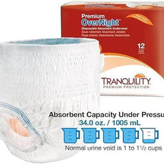 unisex adult absorbent underwear tranquility premium overnight pull on with tear away seams 2x large disposable heavy absorbency packaging type case