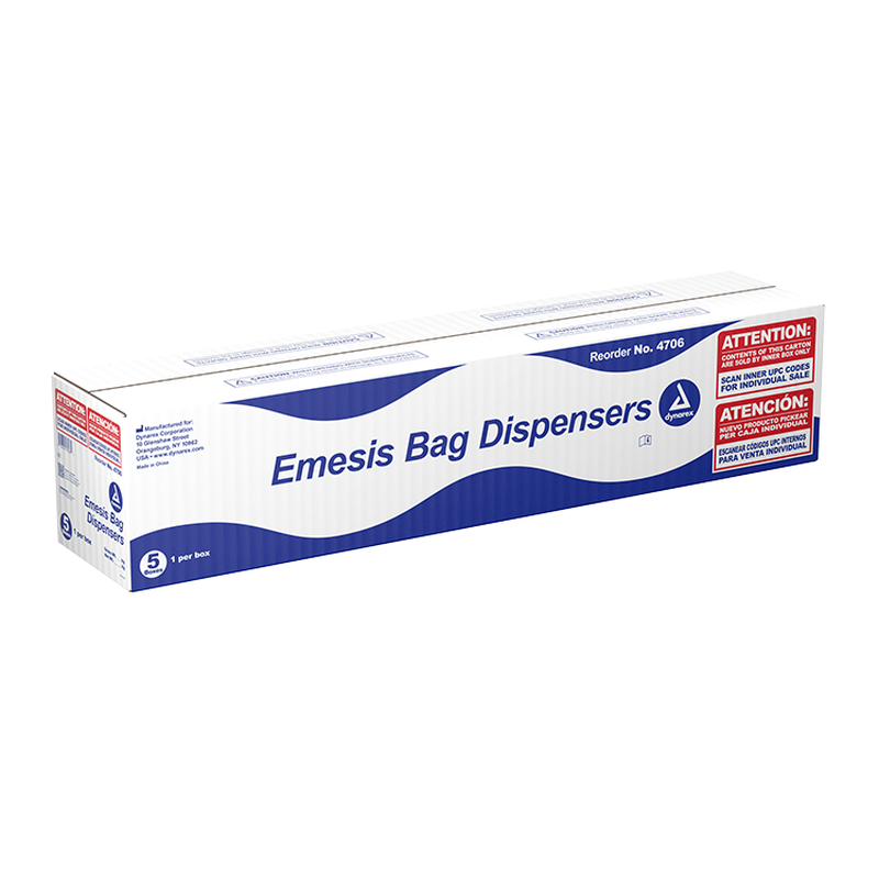 dynarex emesis bag w absorbent pouch dispenser