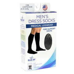 Men's Firm Support Socks 20-30mmhg Black Large