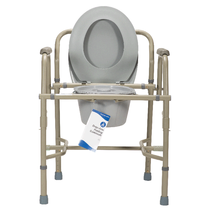 dynarex drop arm folding commode