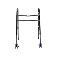 dynarex steel button folding walker with wheels adult