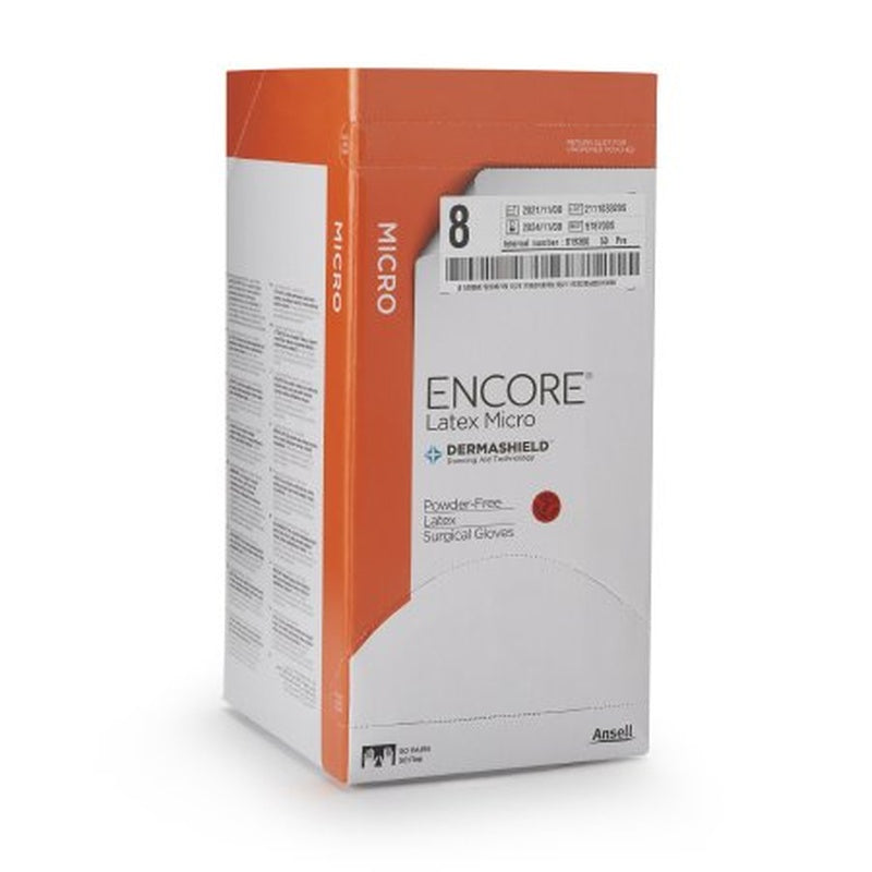 encore latex micro surgical glove size 8 brown encore latex micro surgical glove mk362179bx