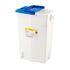 Pharmaceutical Waste Container PharmaSafety White Base 26 H X 12-3/4 D X 18-1/4 W Inch Vertical Entry 18 Gallon