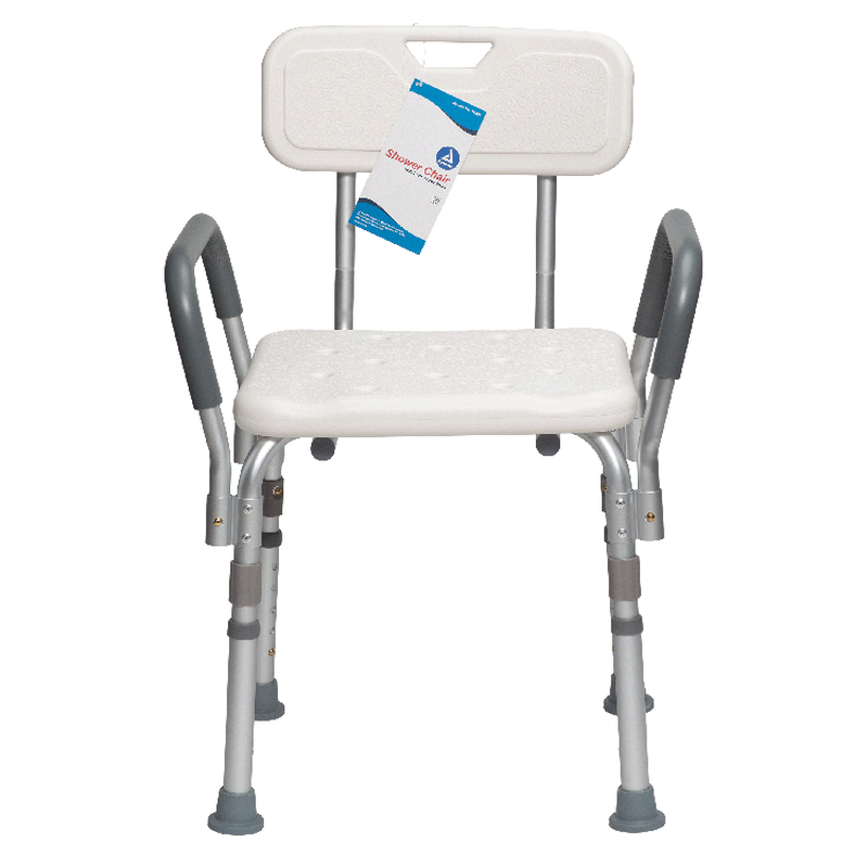 Adjustable bath chair with backrest