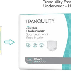 unisex adult absorbent underwear tranquility essential pull on with tear away seams large disposable moderate absorbency packaging type case