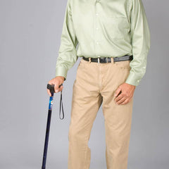 carex soft grip derby cane designer blue