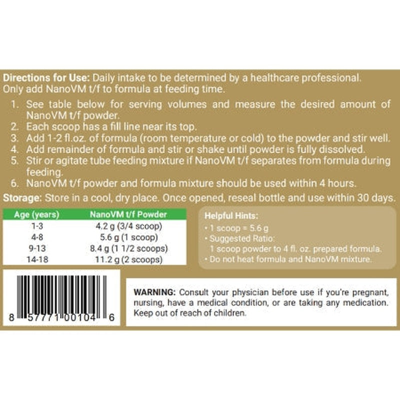 nanovm t f powder pediatric tube feeding formula 275 gram jar nanovm tf pediatric tube feeding formula mk971477ea