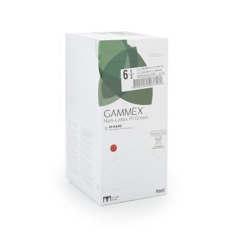 gammex non latex pi green polyisoprene surgical glove size 6 5 light green gammex non latex pi green surgical glove mk648142bx