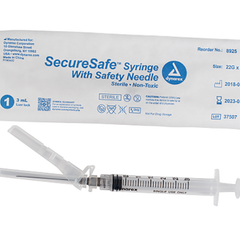 dynarex securesafe syringe with safety needle