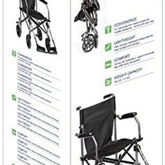 Drive Medical Travelite Wheelchair with flip up desk arms ,8" solid tires Wheels ,250 lbs Weight Capacity ,TC005