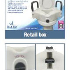 raised toilet seat with lock arms blue jay retail each