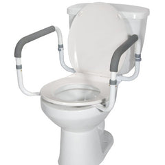 Bathroom safety rail with molded supports