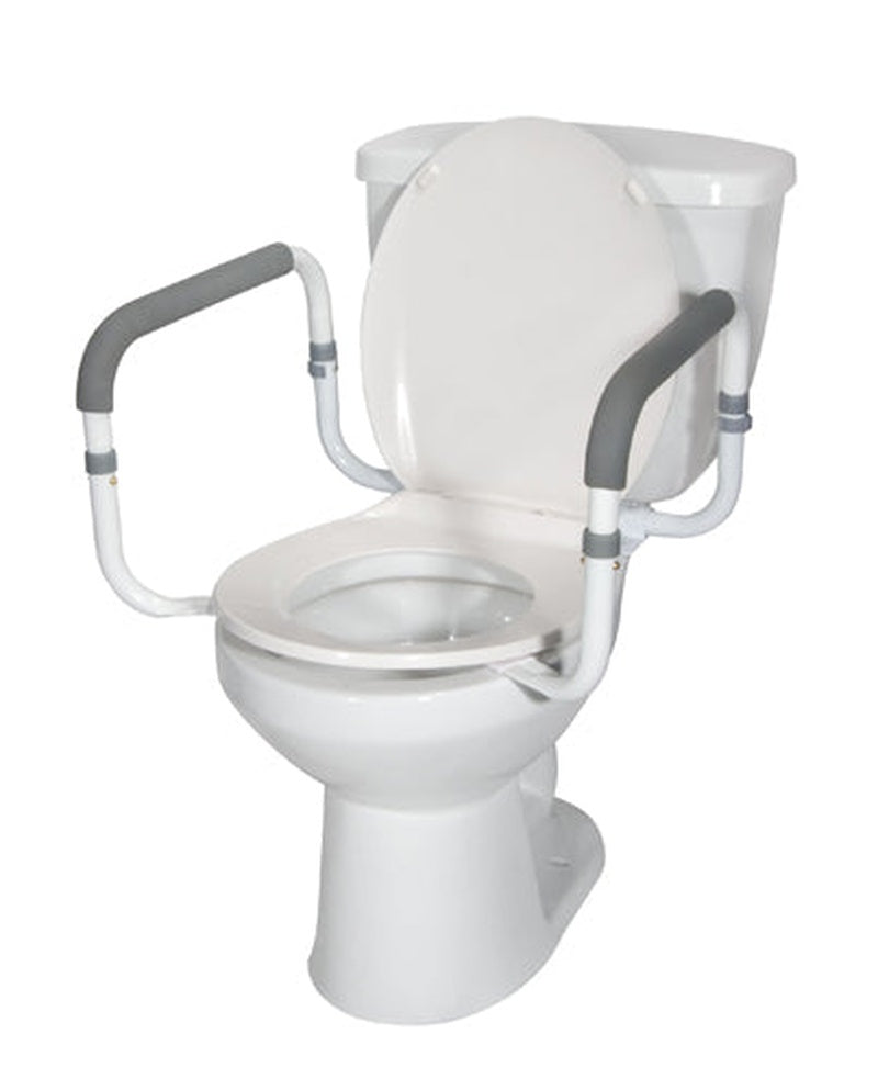 Bathroom safety rail with molded supports