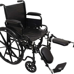 Probasics K2 Wheelchair with flip back removable padded armrests and Elevating Leg rest ,8" x 1" Front 24" Back Wheels ,300 lbs Weight Capacity ,16" x 16" ,WC21616DE