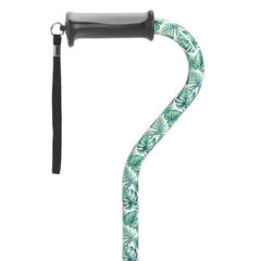 Offset Cane With Gel Grip Green Leaves All Care Store