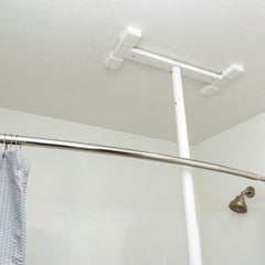 Bathtub Security Pole & Curve Grab Bar White