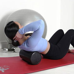 Cando Foam Roller Black Compos Extra Firm Round 6 X 12