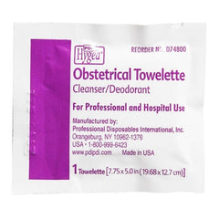 obstetrical cleansing towelette hygea individual packet scented 100 count packaging type case