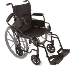 Probasics K4 Transformer Wheelchair with Flip-back padded desk-length arms and adjustable footrests with heel loops ,8-inch front ,24-inch rear Wheels ,250 lbs Weight Capacity ,20 X16inch ,WC42016DS