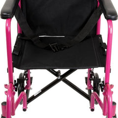 ProBasics pink transport chair rear angle view