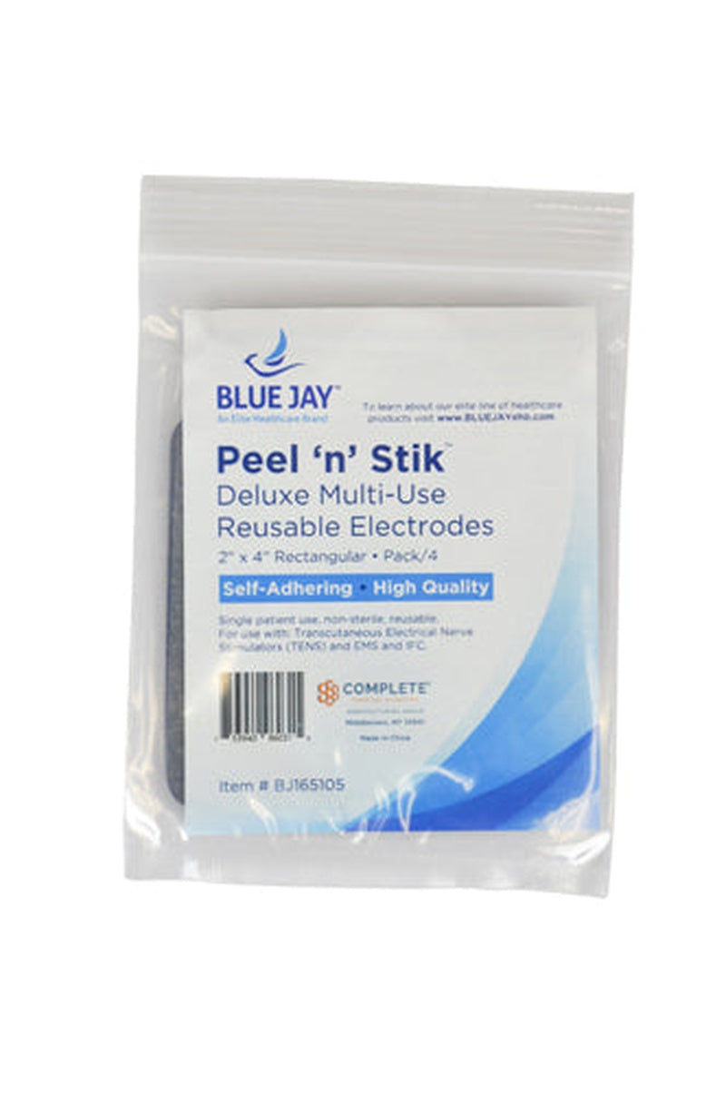 Reusable Electrodes Pack/4 2 X4 Rectangle Blue Jay Brand