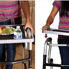 Walker Tray W/ Grip Mat Gray