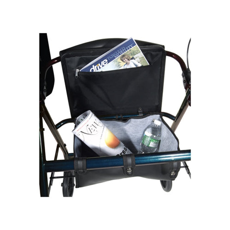 Rollator 4 wheel With Pouch & Padded Seat Black Drive All Care Store