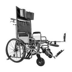 Bariatric wheelchair with high back reclining feature and headrest