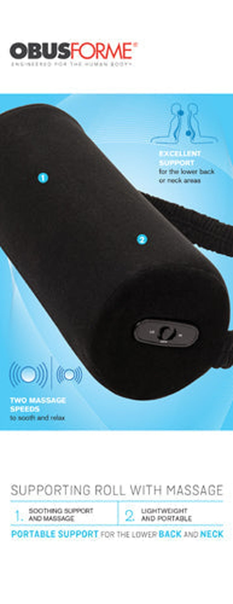 ObusForme supporting roll with massage retail box
