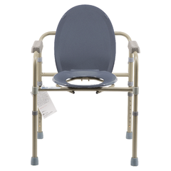 dynarex elongated folding bedside commode bulk packed