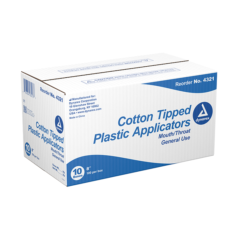 dynarex cotton tipped plastic applicator large tip