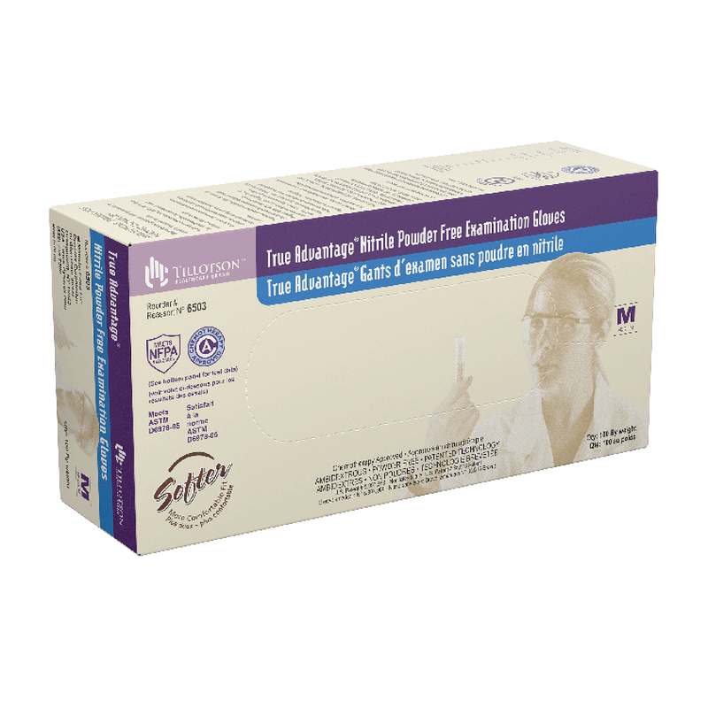 dynarex true advantage nitrile exam gloves powder free 100bx 10cs