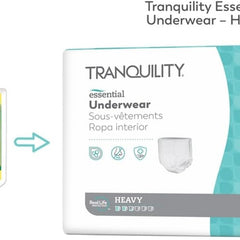 unisex adult absorbent underwear tranquility essential pull on with tear away seams small disposable heavy absorbency packaging type case