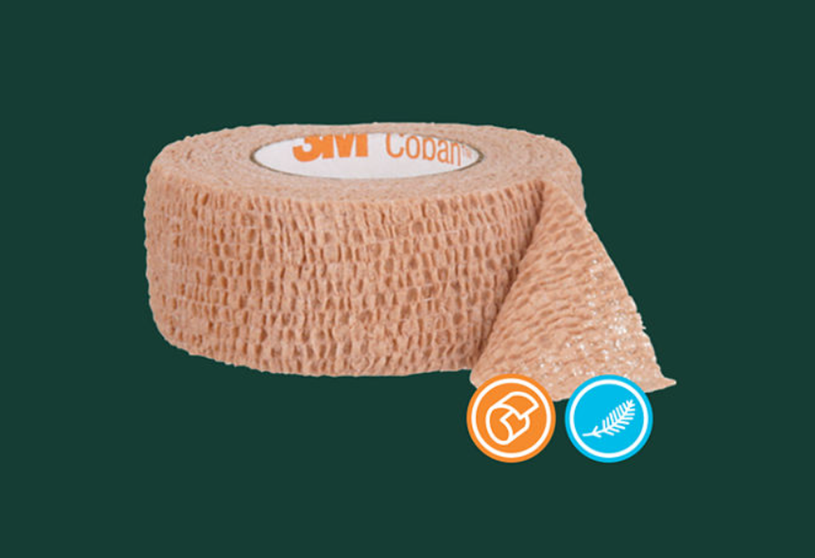 Cohesive Bandage 3M Coban 1 Inch X 5 Yard Self-Adherent Closure Tan NonSterile Standard Compression, Packaging Type- Case