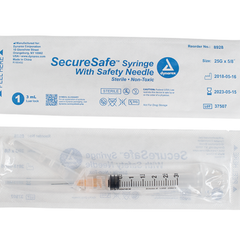 dynarex securesafe syringe with safety needle